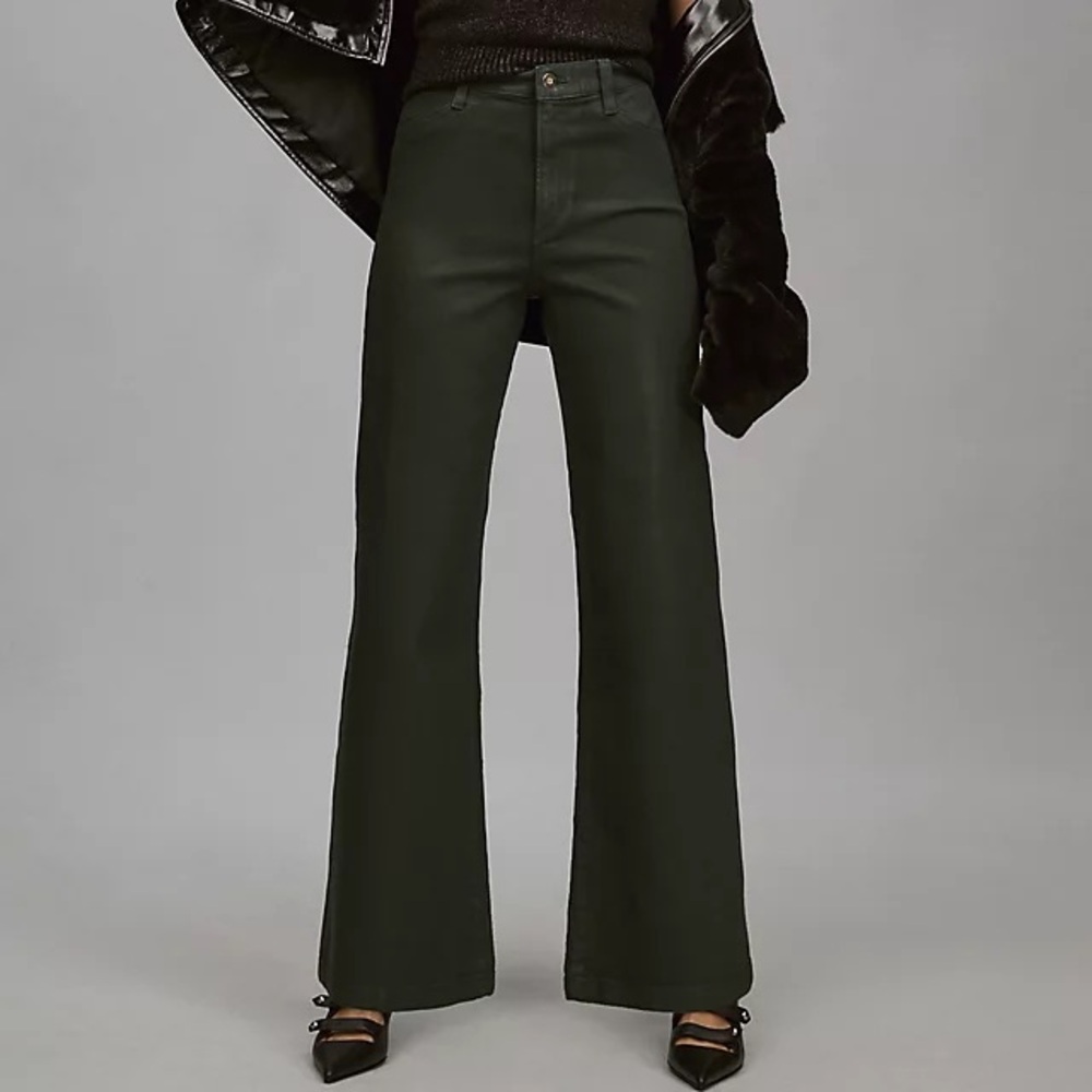 Favorite Daughter Wide Leg Jeans Coated Mischa High-Rise Pants Trousers Sz 24‎
